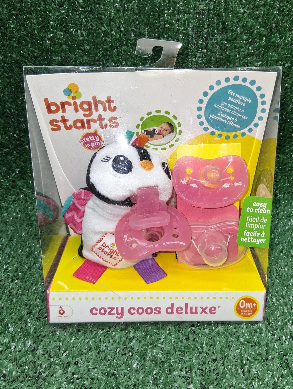 Bright Starts Cozy Coos Deluxe Pacifier Plush Set